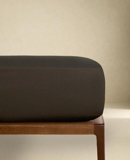 ZARA HOME (300 НИТЕЙ) ПРОСТЫНЯ НА РЕЗИНКЕ ИЗ САТИНА | ВЫСОТА 40 СМ, ПЕПЕЛЬНЫЙ