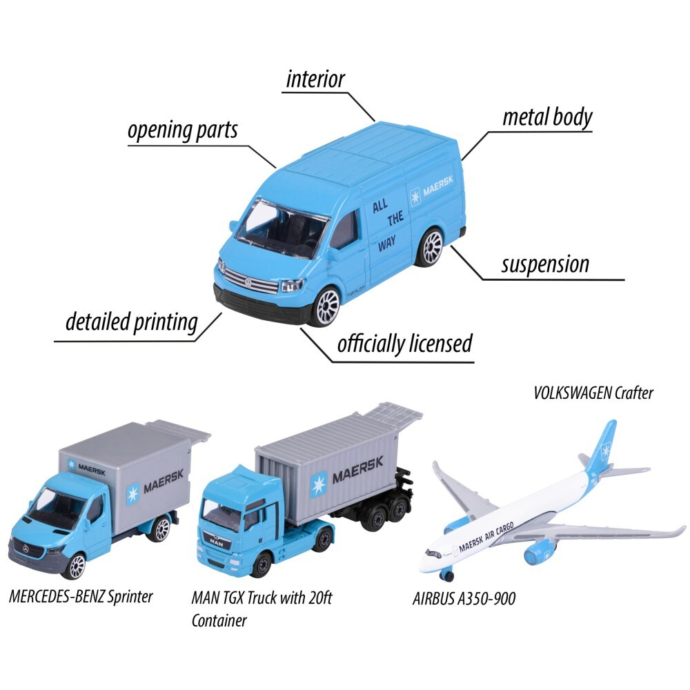 Majorette - Набор транспортных средств Maersk 4 шт 2057290 / артикул   2057290  / GTIN 3467452073360
