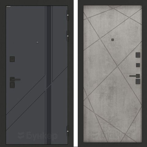 Входная металлическая дверь Бункер БН-12 Веллюто верде ФЛ-291 Бетон серый (светлый)