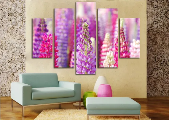 Модульная картина "Сказочные цветы"