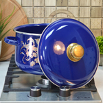 Кастрюля 5,5л коническая "Драгоценная" синяя