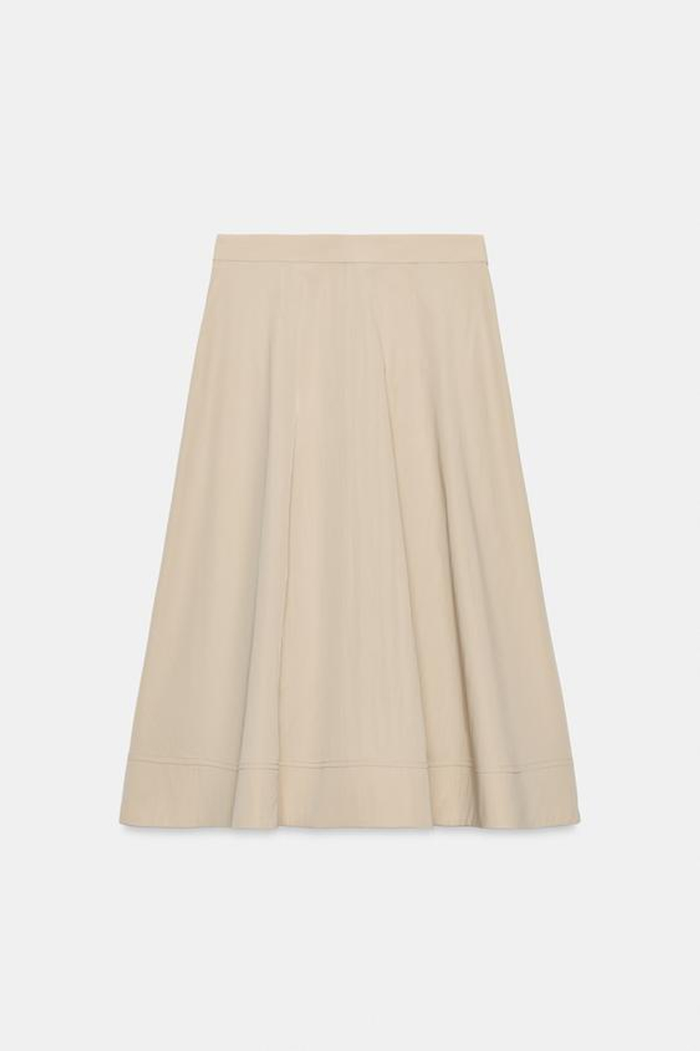 ZARA ЮБКА МИДИ-КЛЕШ — ZW COLLECTION, БЕЖЕВЫЙ
