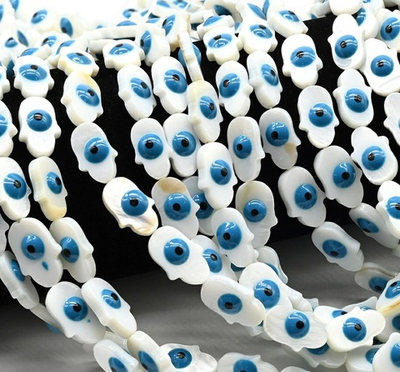 61854 Перламутр "Рука Хамса" с глазом, 14мм, шт