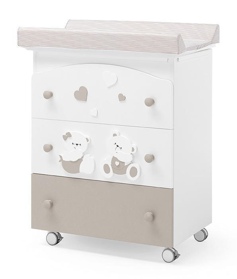 Пеленальный комод Erbesi Mirtillo белый/песочный
