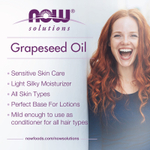 NOW Foods, Solutions, чистое масло из виноградных косточек, для всех типов кожи, 946 мл (32 жидк. Унции)