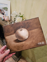 Картина авторская маслом на холсте 18х24 см на стену для интерьера "Яблочко"