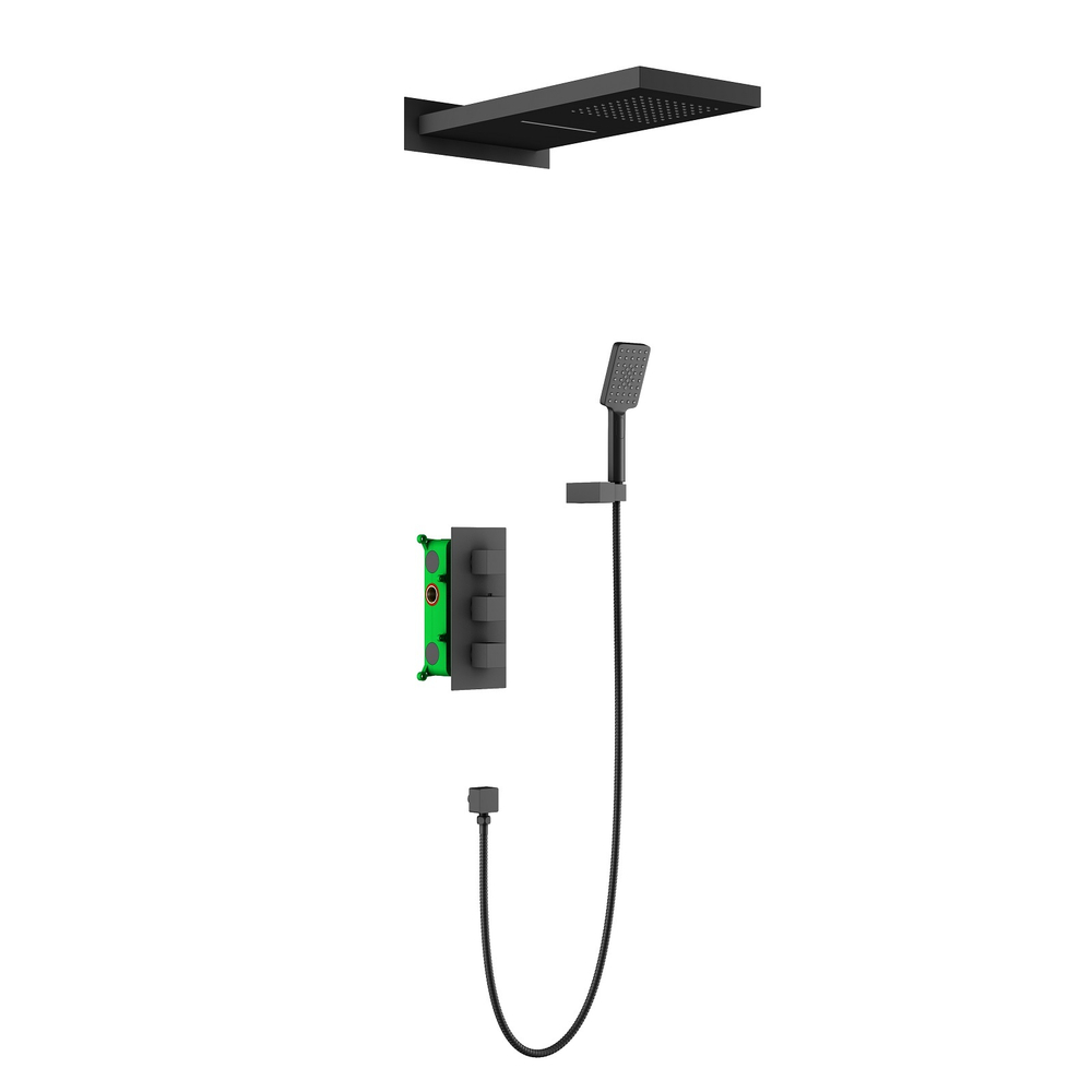 Душевой комплект Timo Petruma SX-5039/03SM с термостатом черный