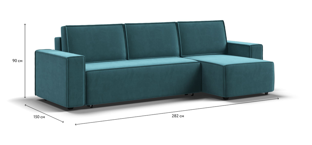 Угловой диван Норд Велюр Монолит зеленый