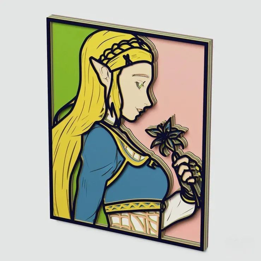 3D Картина по номерам из дерева Зельда, 38x50 см