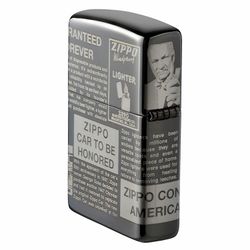 Зажигалка Zippo Classic Newsprint Design Black Ice® (49049)