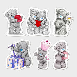 Наклейка прозрачная ассорти из медведей