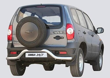 Защита заднего бампера труба с проступью «Волна», Chevrolet Niva (03.2009 -)/Lada Niva (07.2020 -)
