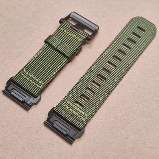 Ремешок тактический Tactix 26 мм. для Garmin Fenix 7x / 6x / 5x / 3, Enduro 2 / Tactix 7, Tactix Delta нейлоновый быстросъемный на застежке (Хаки/черная застежка)