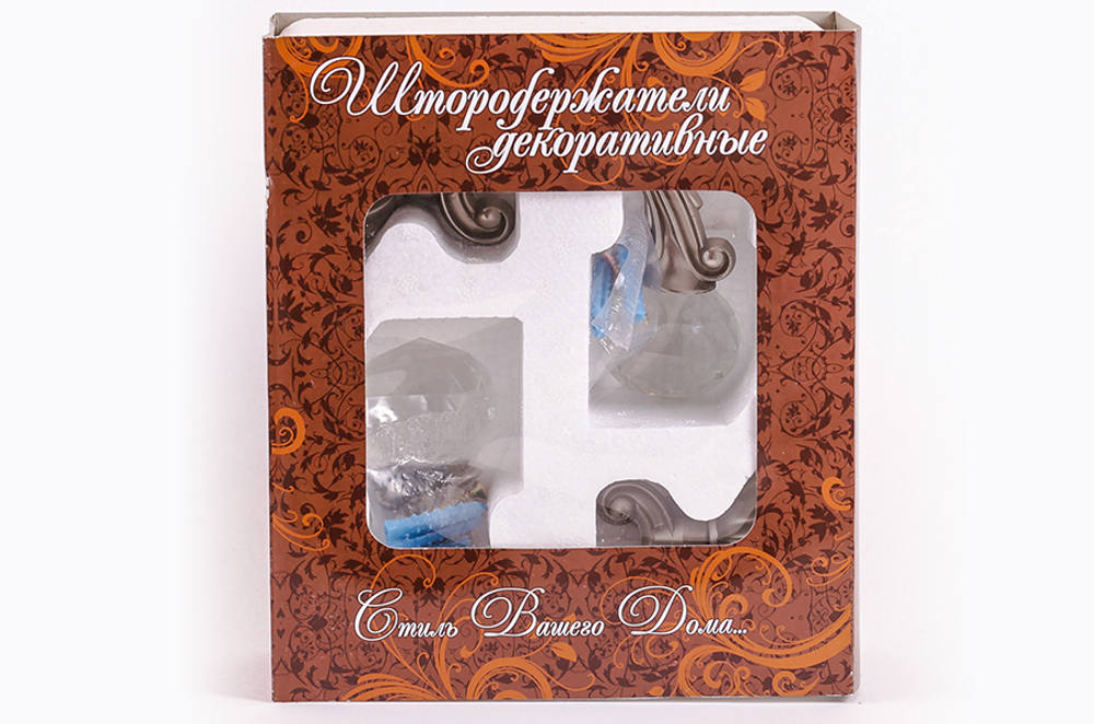 Р Штородержатель NМ03 ШАР 12см САТИН ПРОЗРАЧНЫЙ(2шт) 222