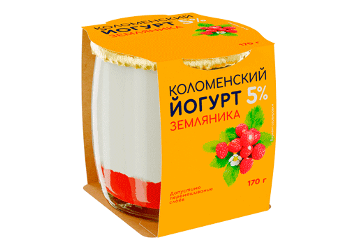 Йогурт со вкусом земляники "Коломенский", 170г