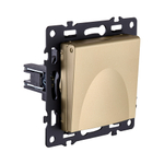 Розетка штепсельная SCHUKO 16A/250 В с крышкой, золотой Kollinger Asthetik AS-015GD