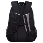 Рюкзак Grizzly, 32*45*23см, 2 отделения, 4 кармана, анатомическая спинка, черный-серый
