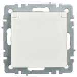 BRITE Розетка 1-местная с заземлением с защитными шторками и крышкой 16А IP44 РСбш10-3-44-БрБ белый IEK