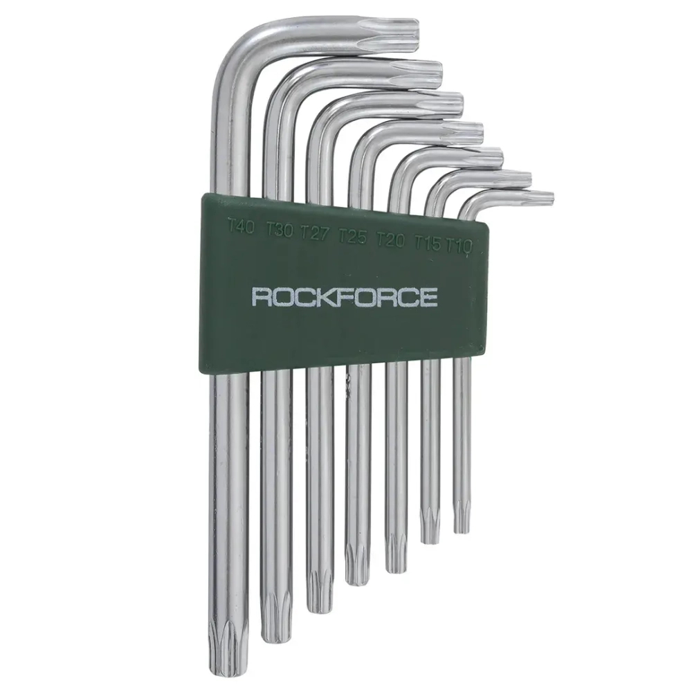 Набор ключей TORX Г-образных, 7пр. (Т10,Т15,Т20,Т25,Т27,Т30,Т40) в пластиковом держателе RockForce##Rock FORCE RF-5071