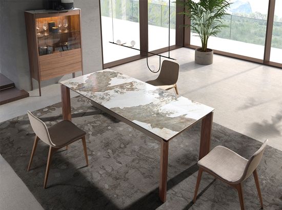 Раздвижной обеденный стол 1118/MC1863DT из мраморной керамики Испания 