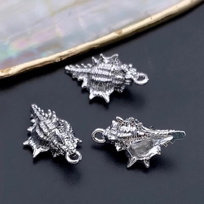 8702-р Подвеска «Ракушка вытянутая», родий