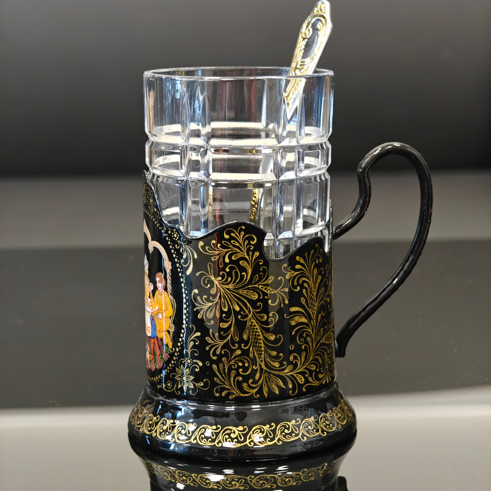 Коллекционный чайный набор подстаканников "Русские сказки" (ручная роспись Палех) №19