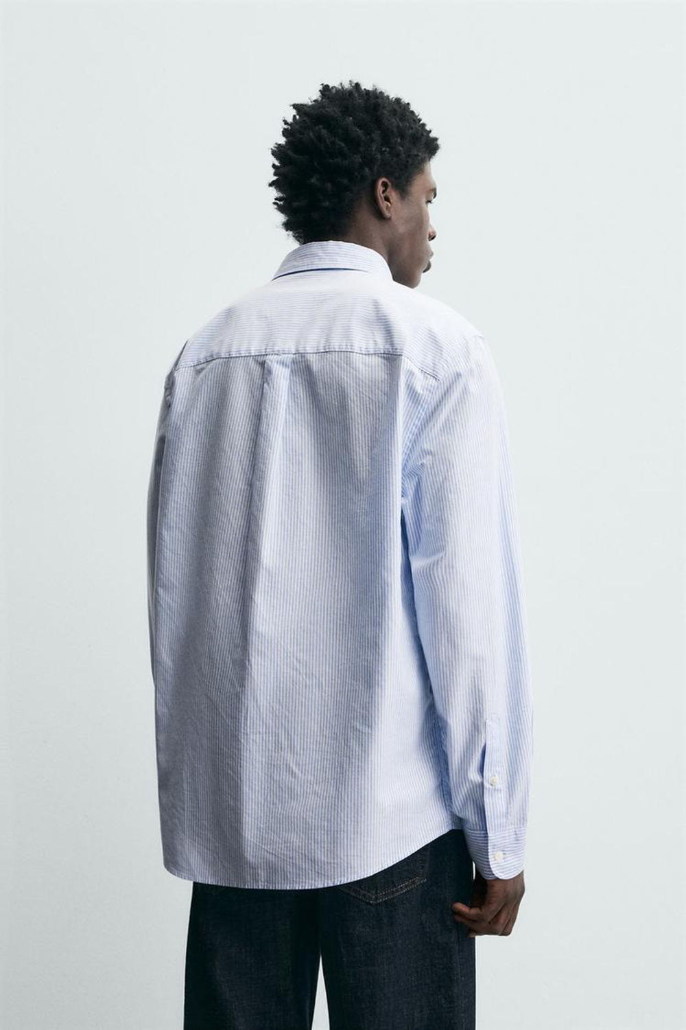 ZARA РУБАШКА ОКСФОРД, СИНИЙ/БЕЛЫЙ