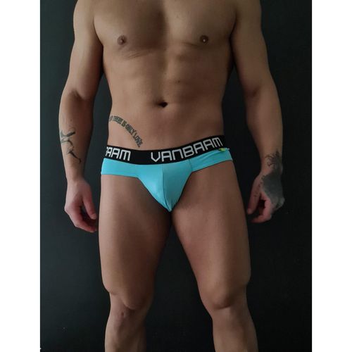 Мужские трусы слипы голубые Van Baam 48145