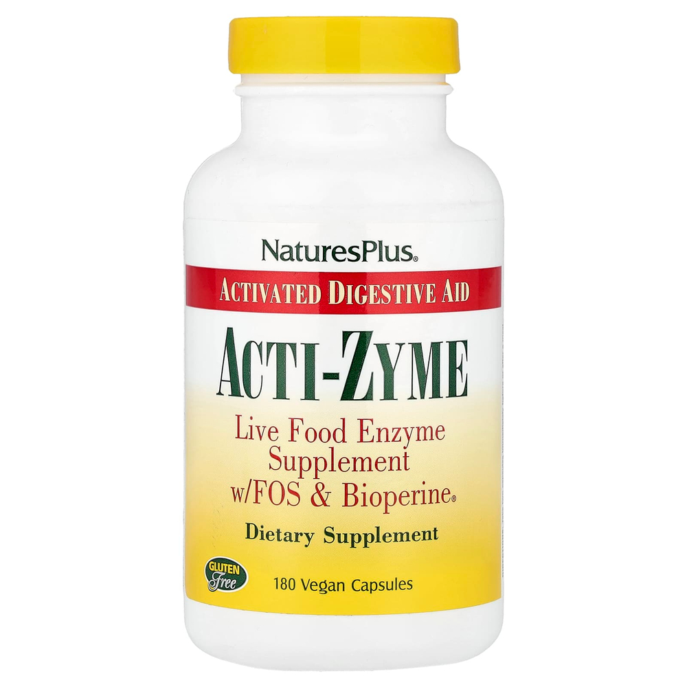 NaturesPlus, Acti-Zyme, 180 веганских капсул