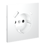 Накладка для розетки с заземлением и защитными шторками, с USB A+C, S70 (белый матовый)