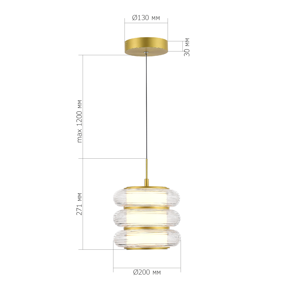 Светильник светодиодный, золотистый, прозрачный, FRITTELA, LED, 16
