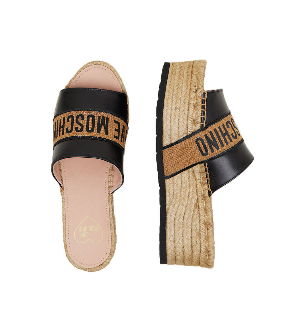 Кожаные шлепанцы Love Moschino - черный(JA28286I0IIA0)