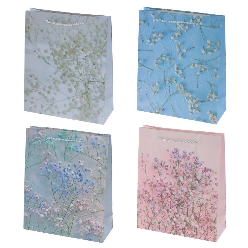 GAEM Пакет подарочный (бумага 210г/м2, блок 12шт), L26 W10 H32 см, 4в.