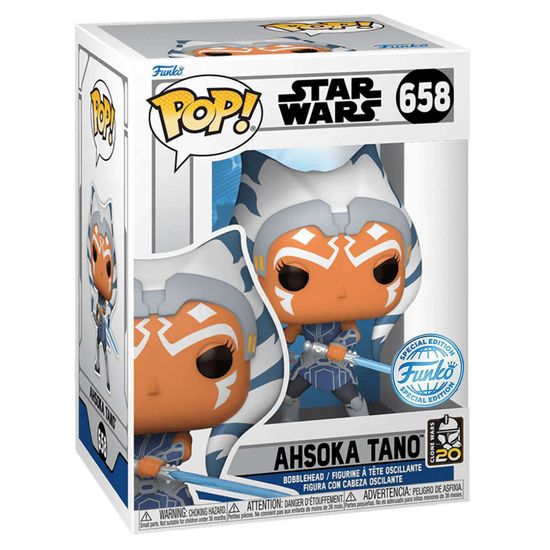 Фигурка Funko POP! Bobble Star Wars Clone Wars 20th Ahsoka Tano (Exc) (658) 74399 / Фигурка по мотивам франшизы "Звёздные войны", Асока Тано