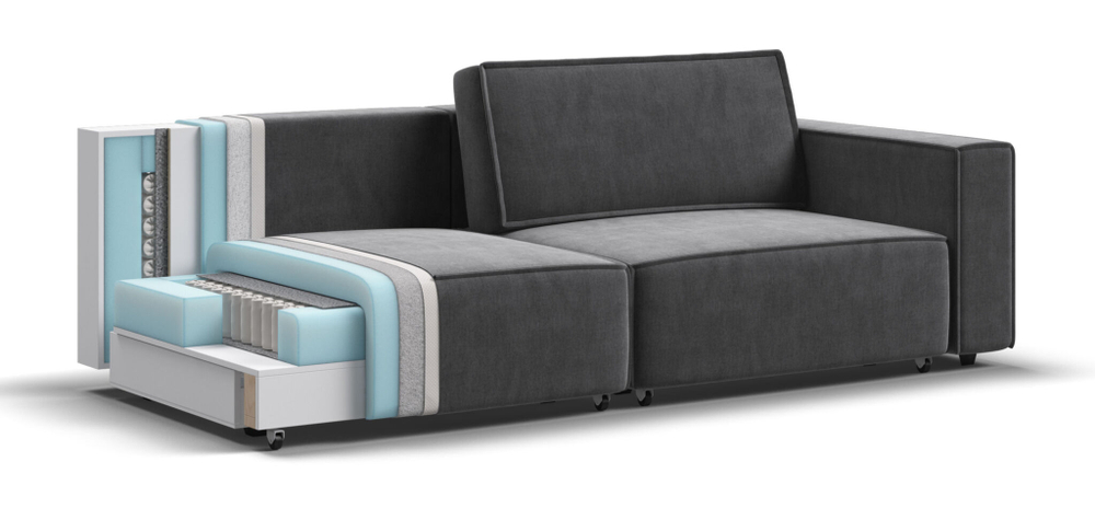 Диван BOSS SOFT MODOOL велюр Monolit серый