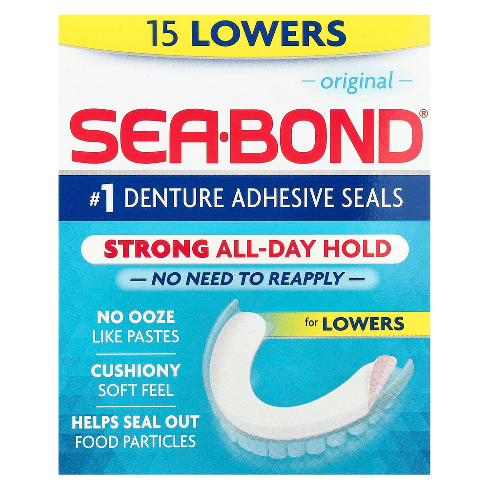 SeaBond, Адгезивные пломбы для протезов, оригинальные, 15 шт.