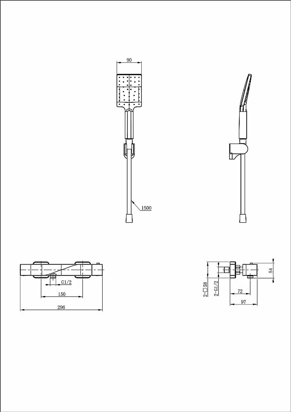 Смеситель для душа с термостатом WONZON & WOGHAND Twist WW-B2025-A-CR хром