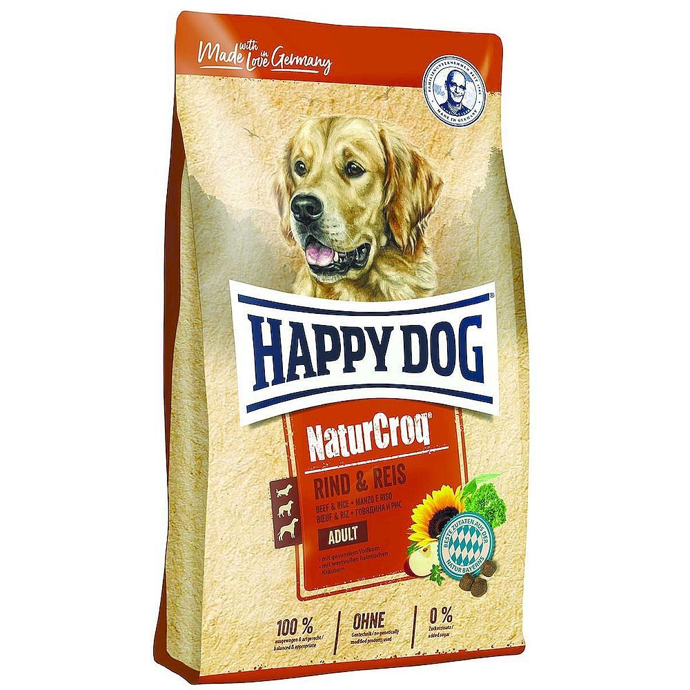 Сухой корм Happy Dog NaturCroq Rind &amp; Reis для собак всех пород с говядиной и рисом, пакет 15 кг