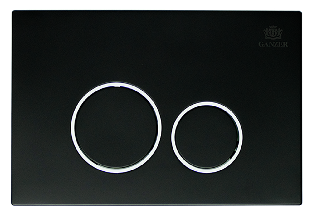 Кнопка для инсталляции с КРУГ. клав. (ЧЕРНЫЙ МАТ.)  GANZER  (24/1шт)