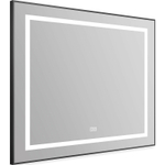 Зеркало BelBagno Kraft 88.5 SPC-KRAFT-885-785-TCH-WARM-NERO с подсветкой с подогревом Черное с сенсорным выключателем