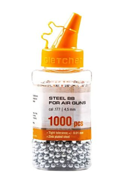 Шарики BB для пневматики Gletcher стальные, 4,5 мм, 0,3 г (1000 шт)