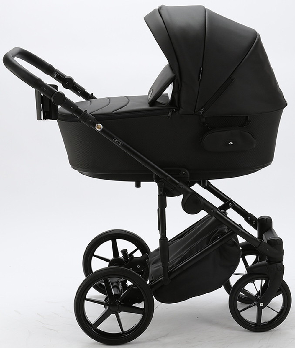 Детская коляска Adamex Zico Deluxe 2 в 1 Z-SA02 ЧЁРН.КОЖА