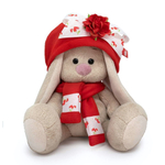 Зайка Ми в шапочке с цветком и шарфе (малыш) 15см.