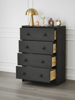 Серый деревянный комод Раст 4 ящика для хранения вещей и игрушек, из массива сосны