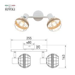 Светильник настенно-потолочный спот Rivoli Anselma 7034-702 2 x E14 40 Вт поворотный