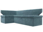 Диван кухонный угловой Омура левый угол, Бирюзовый, Велюр, 126105L