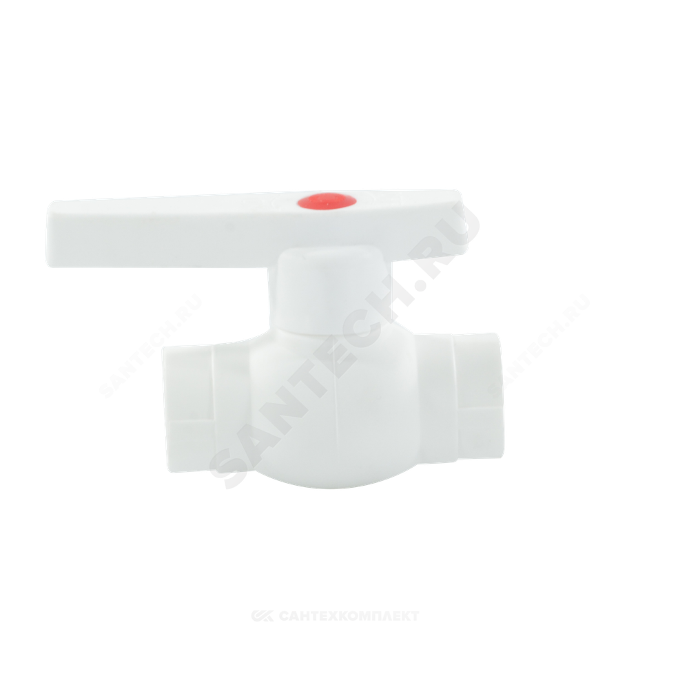 Кран шаровой PP-R белый Дн 40 внутренняя пайка OPTIMA VALFEX VALF 10145040