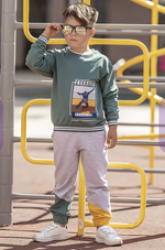 Брюки для мальчиков футер 017_ОС22 мультиколор р.146 (Батик)