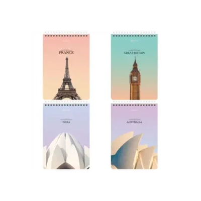 Блокнот А-5 греб. 80л. BRAUBERG, "Архитектура", клетка лак , жесткая подложка 114382