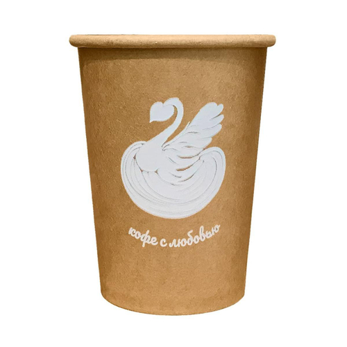 Бумажный стакан 350мл. Kraft Line LATTE ART, 1000шт/кор. Kraft Line